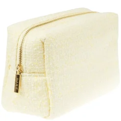 Tweed Make-Up Pouch Small Pale Yellow