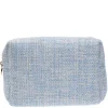 Tweed Make-Up Pouch Small Light Blue