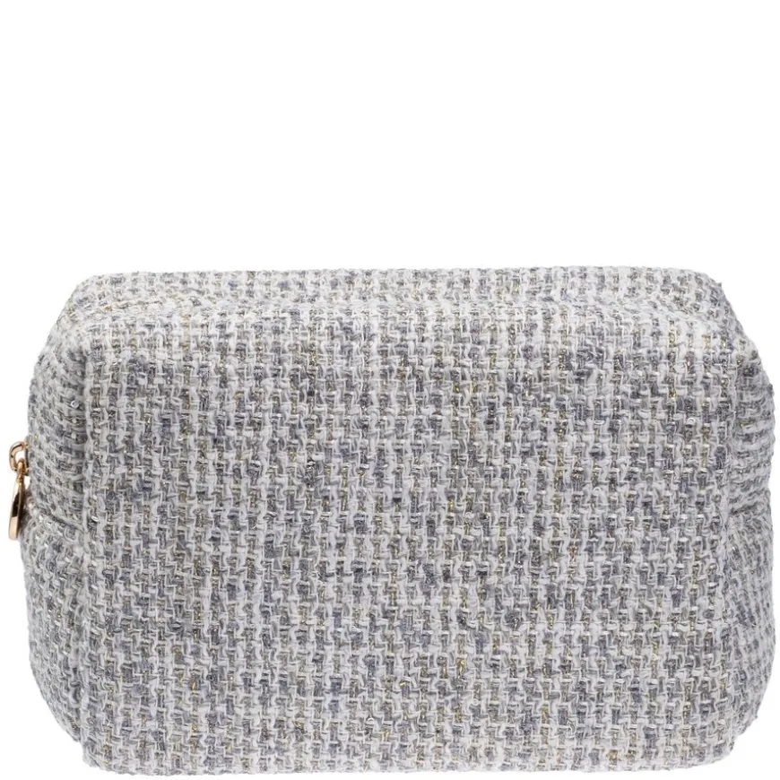 Tweed Make-Up Pouch Small Steel blue