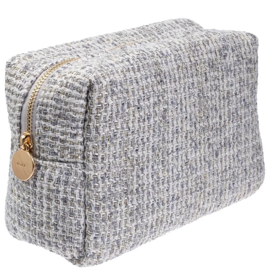 Tweed Make-Up Pouch Small Steel blue