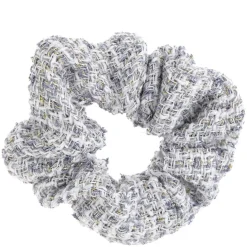 Tweed Scrunchie Steel Blue