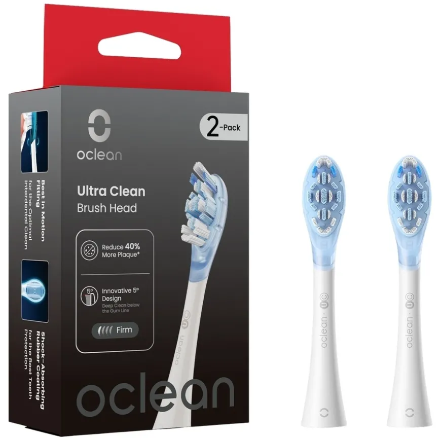 Ultra Clean Brush Head White 2pcs