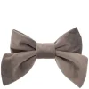 Velvet Bow Hair Clip Dark Grey