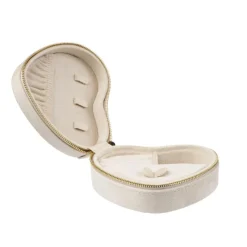 Velvet Heart Jewellery Box - Sand