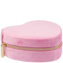 Velvet Heart Jewellery Box Bubblegum Pink