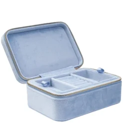 Velvet Jewellery Box Light Blue