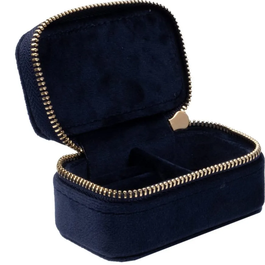 Velvet Jewellery Box Micro Navy blue