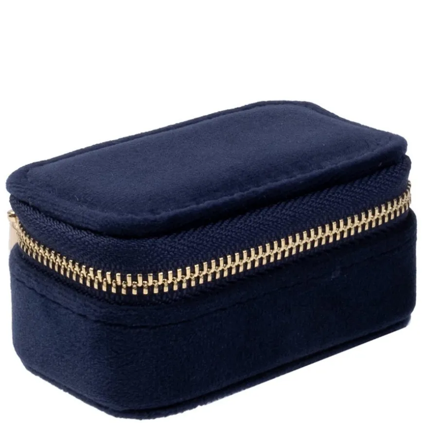 Velvet Jewellery Box Micro Navy blue