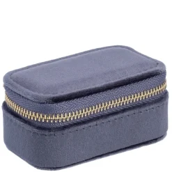 Velvet Jewellery Box Micro Sprarkled Steel Blue