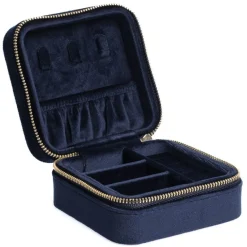 Velvet Jewellery Box Mini Navy Blue