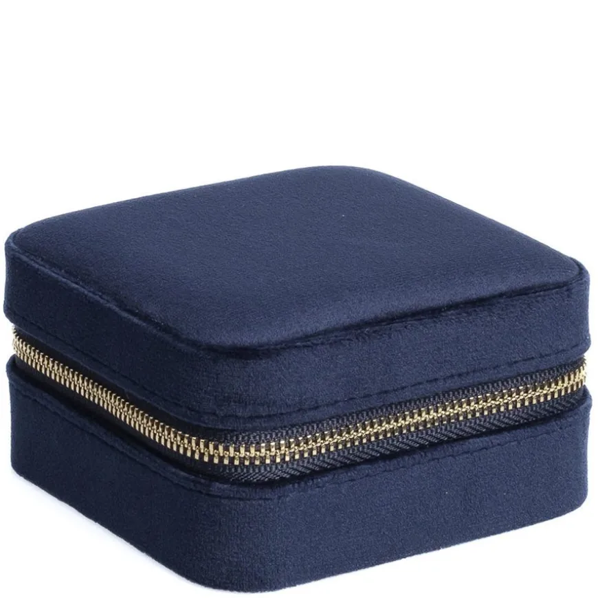 Velvet Jewellery Box Mini Navy Blue