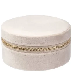 Velvet Jewellery Box Round Sand