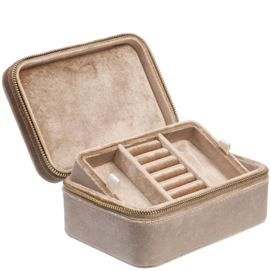 Velvet Jewellery Box Sparkled Champagne