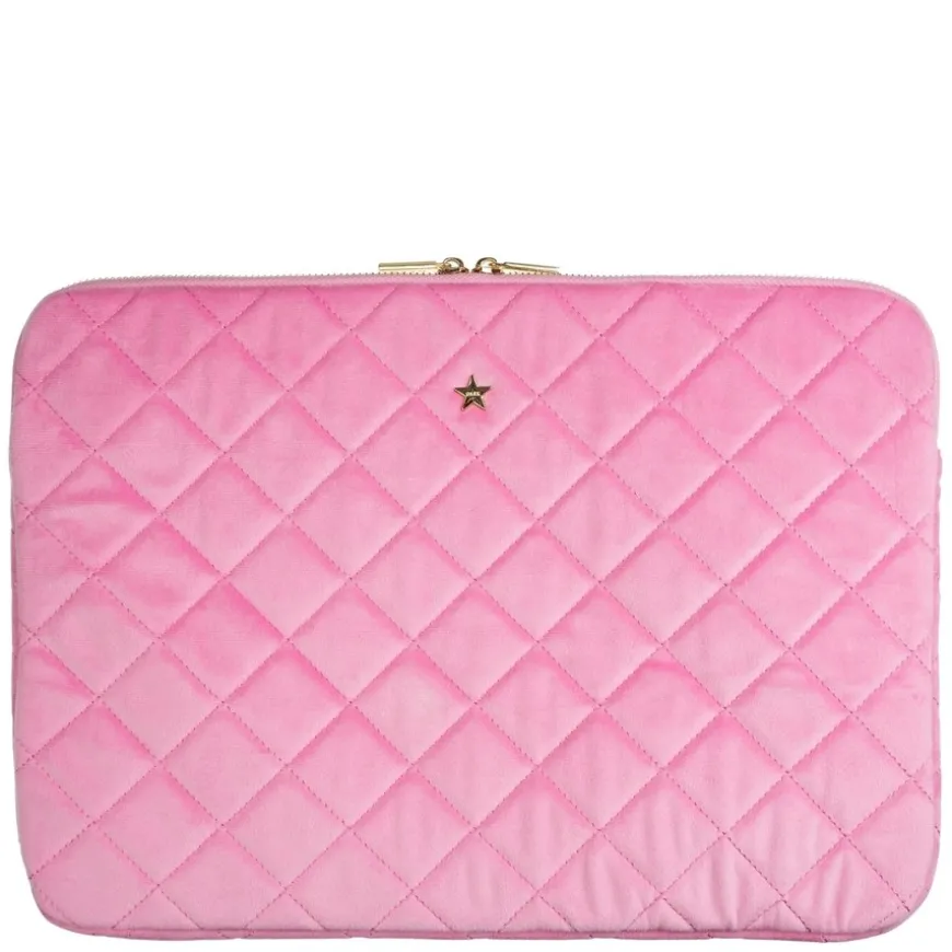 Velvet Quilted Mac Cover Bubblegum Pink
