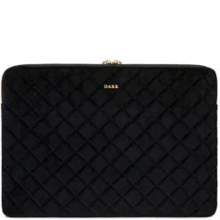 Velvet Quilted Mac Cover Black