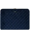 Velvet Quilted Mac Cover Navy Blue