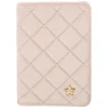 Velvet Quilted Passport Cover Sparkled Pale Rose