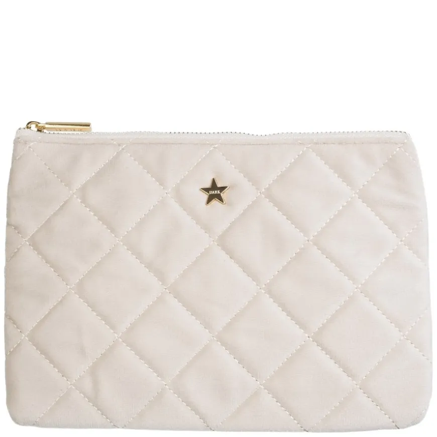 Velvet Quilted Small Pouch Sand