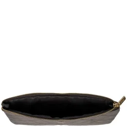 Velvet Quilted Small Pouch Dark Grey