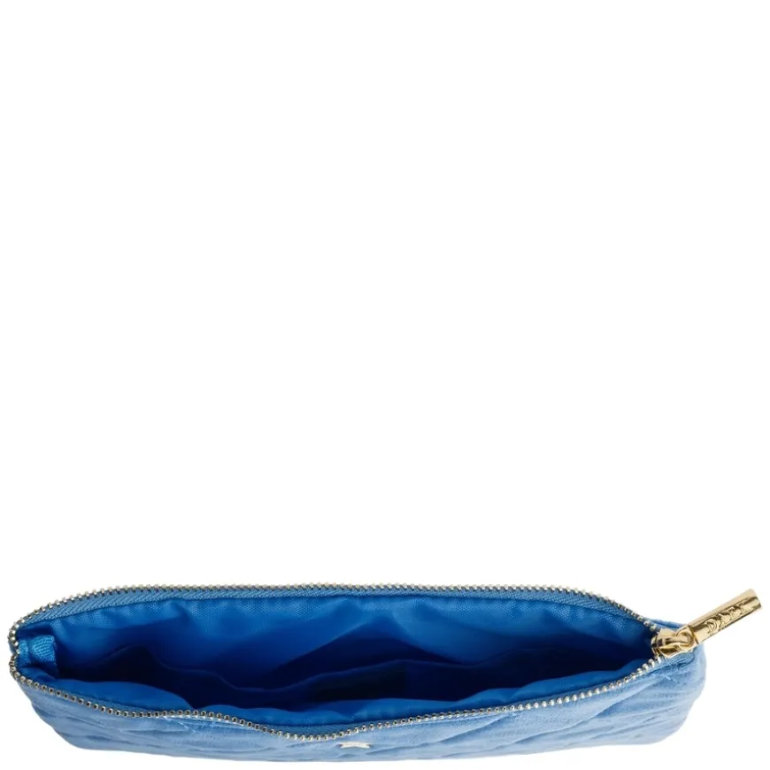 Velvet Quilted Small Pouch Ibiza Blue