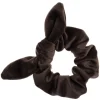 Velvet Scrunchie With Bow Chocolate Brown