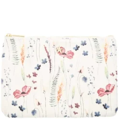 Velvet Small Pouch Multicolor Flower Pattern