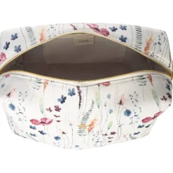 Velvet Square Make-Up Pouch Large Multicolor Flower Pattern