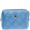 Velvet Square Quilted Make-Up Pouch Small Ibiza Blue