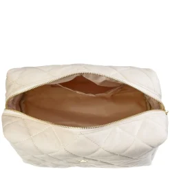 Velvet Square Quilted Make-Up Pouch Large Sand