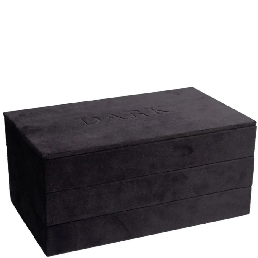Velvet Stacker Jewellery Box Black