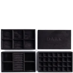 Velvet Stacker Jewellery Box Black