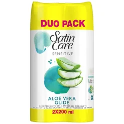 Venus Satin Care Shaving Gel Sensitive Aloe Vera Glide 2x200ml