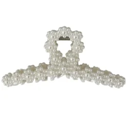 Vintage Pearl Hair Claw Looped White