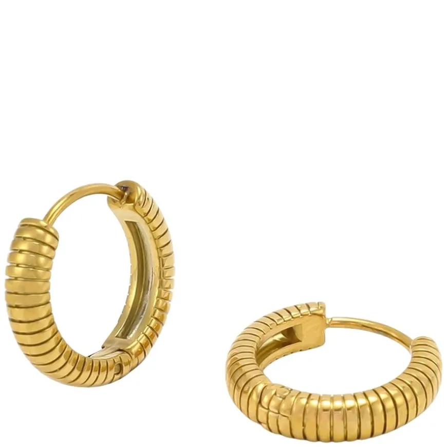 Vivia Ribbed Hoop Earrings