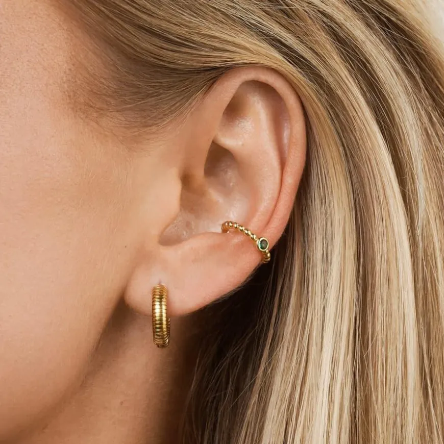 Vivia Ribbed Hoop Earrings