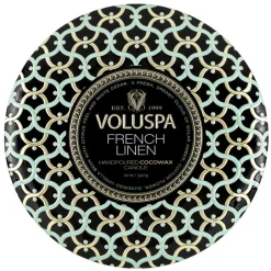 3-Wick Tin Candle French Linen 340g