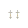 Wish Short Earrings Gold/Clear 13mm
