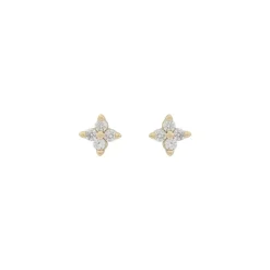 Wish Small Earrings Gold/Clear 5mm