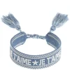 Woven Friendship Bracelet Je T'aime 501 Blue