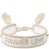 Woven Friendship Bracelet Thin "Summer Love" White & Sand