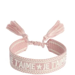Woven Friendship Bracelet Je T'aime Dusty Rose