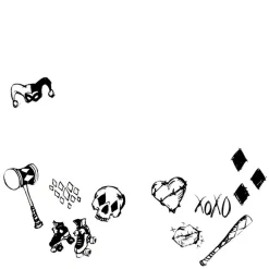 x DC Harley Quinn Face Stickers